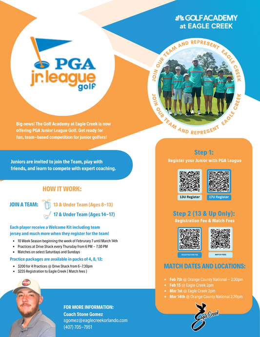 PGA JR League Winter Match Fees