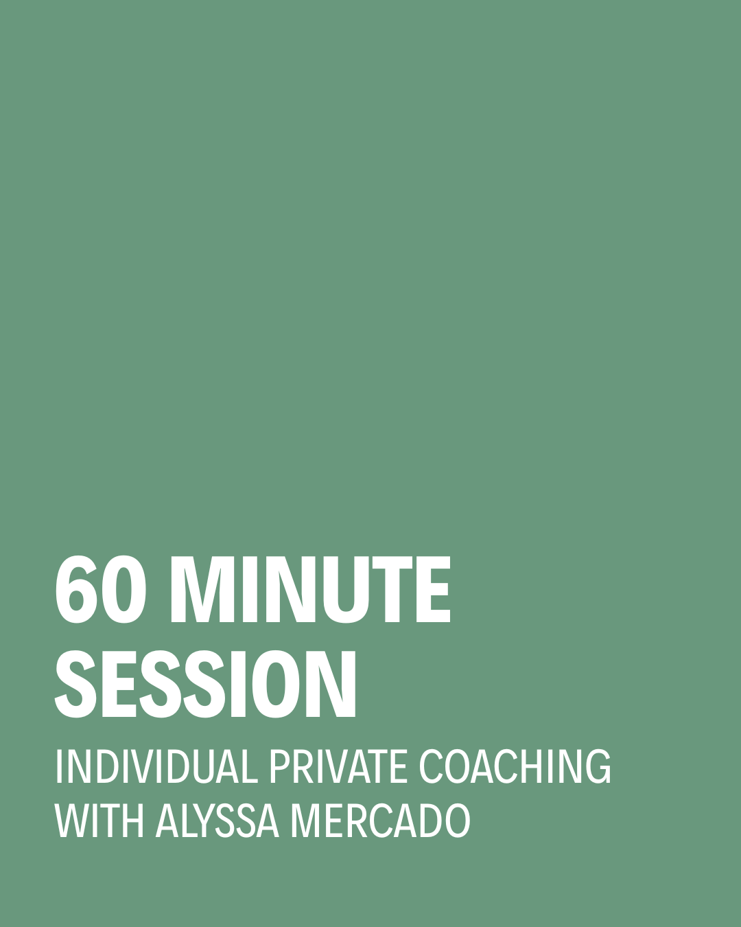Individual Private Lesson | 60 Minute Session | Coach Alyssa