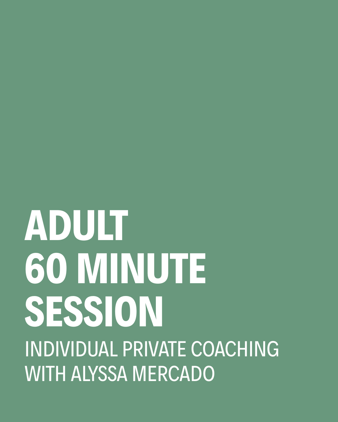 Individual Private Lesson | 60 Minute Session | Coach Alyssa