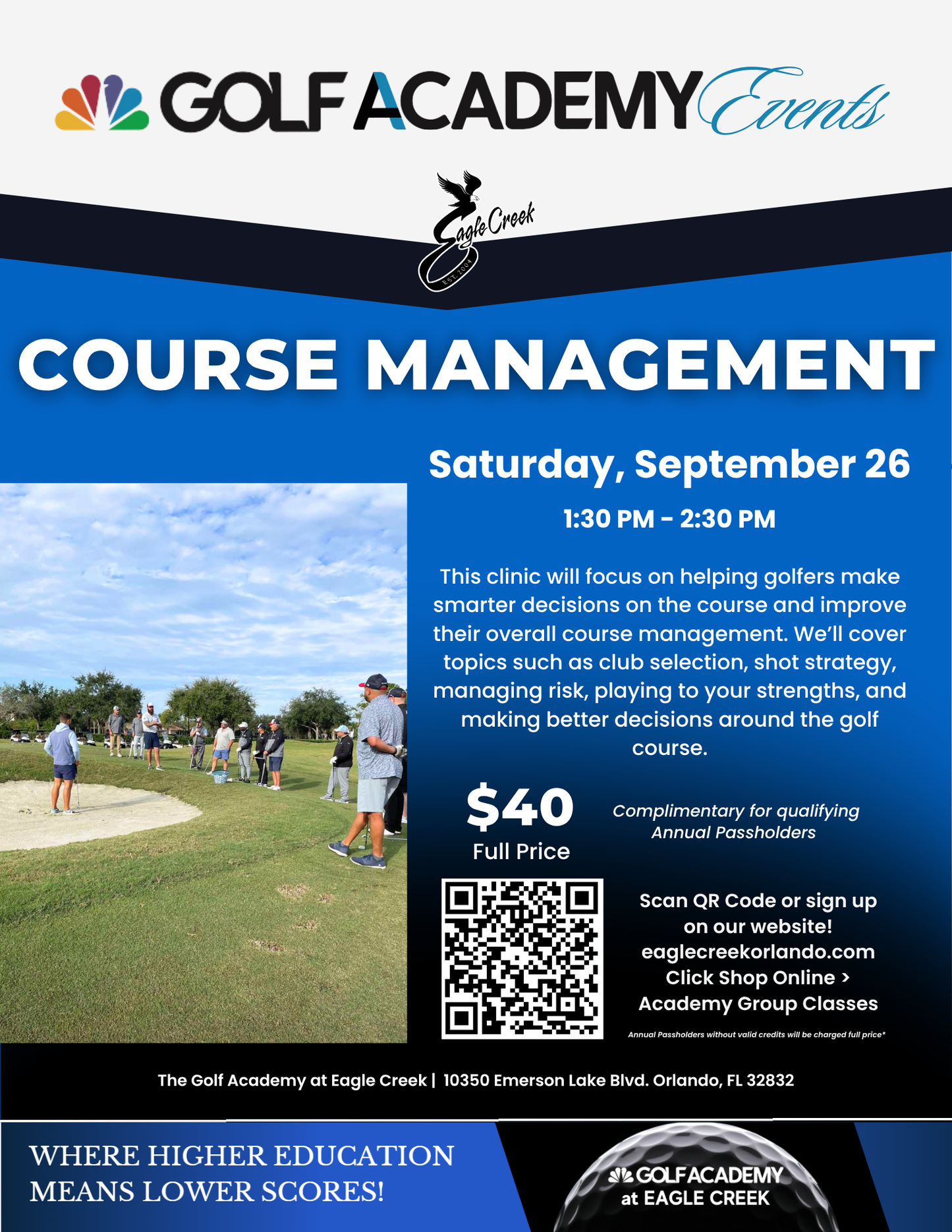 Academy Event | September 26th Course Management | Full Price