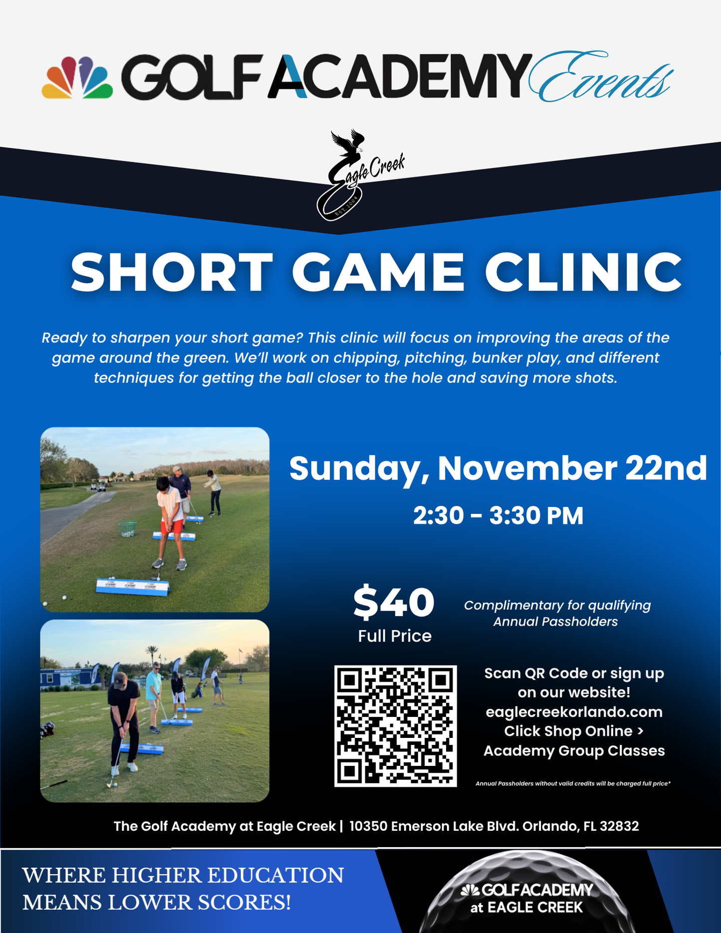 Academy Event | Short Game Clinic November 22nd  | Full Price