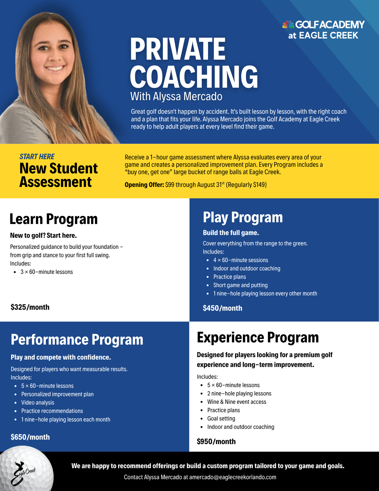 Coach Alyssa Mercado - New Student Assessment (1 hour)