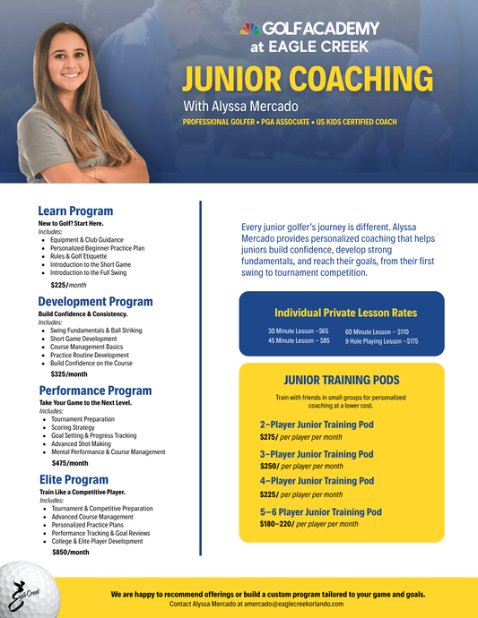 Individual Private Lessons | 9 Hole Playing | Coach Alyssa