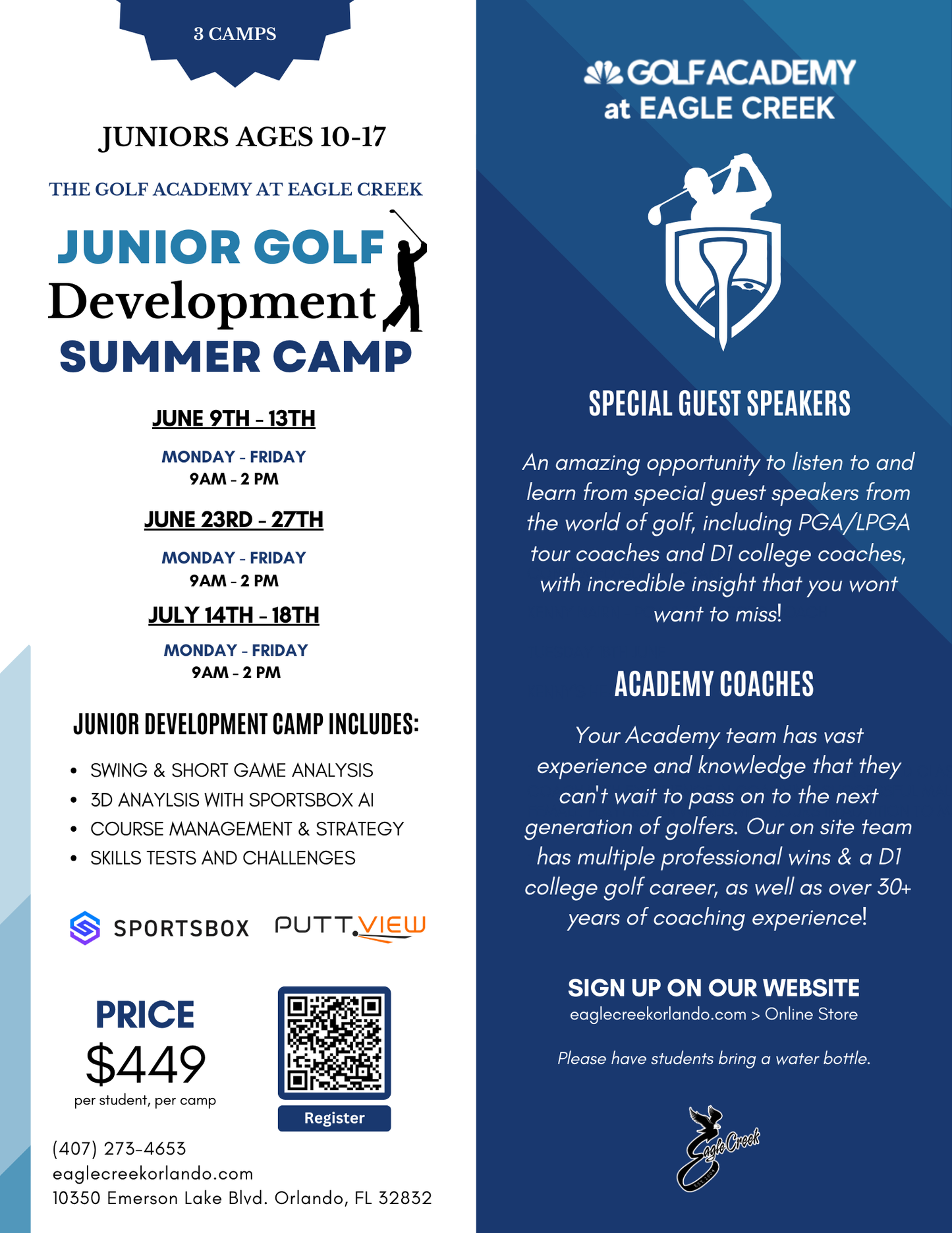 Junior Development Camp | July 14th - 18th | Ages 10-17
