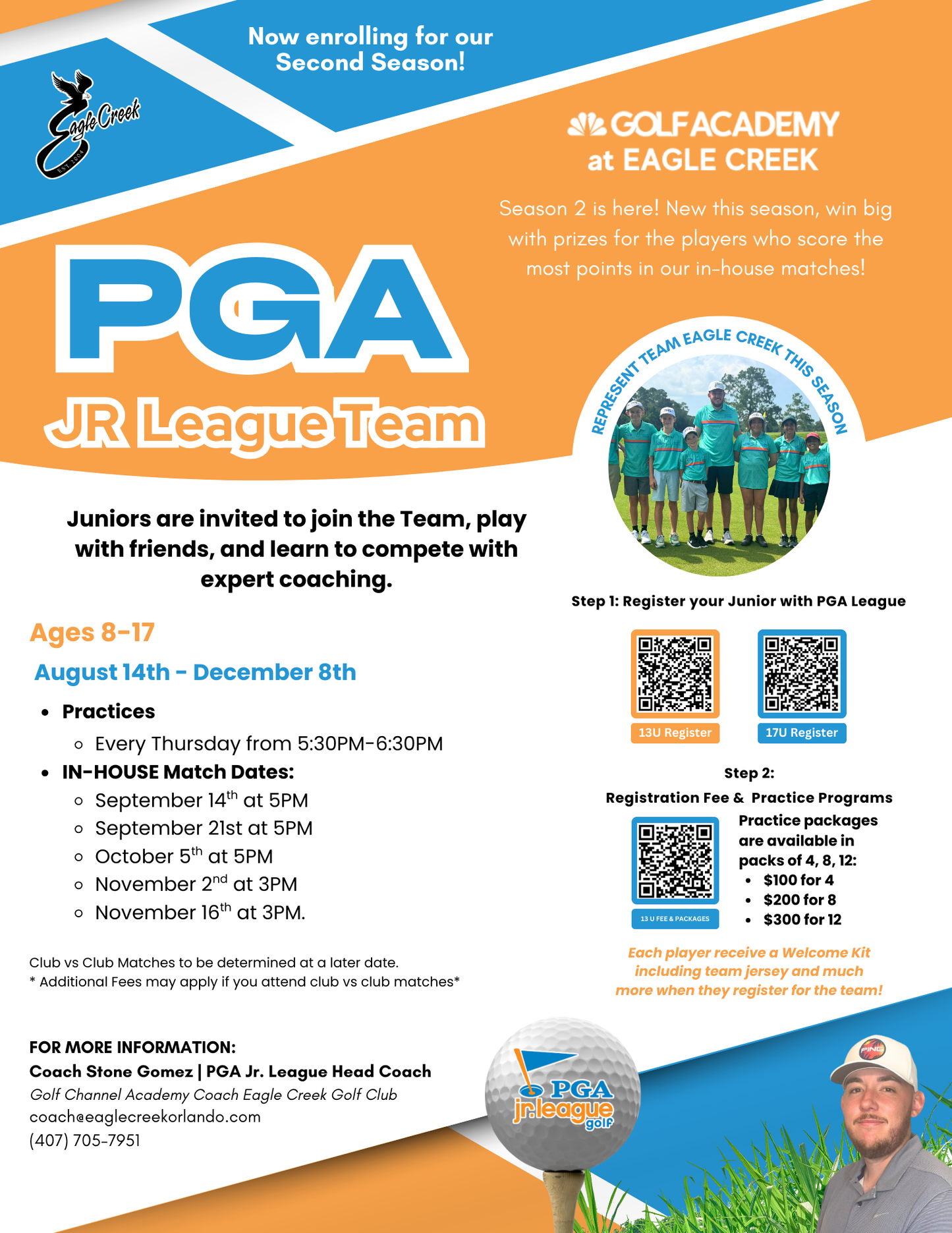 PGA JR League Team Practice Package  | Set of 4