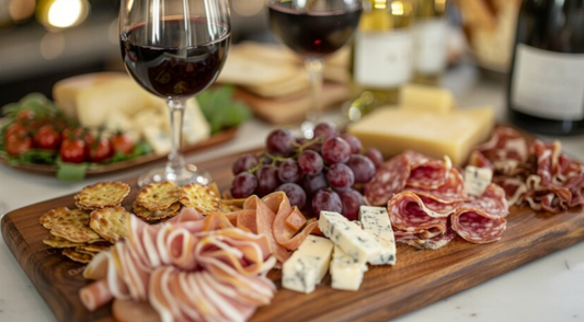 Charcuterie Board & Bottle of Wine
